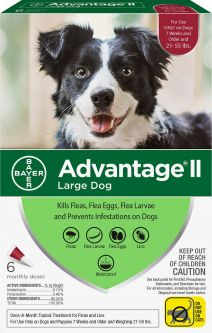 Advantage II For Dogs 21-55 lbs 6 Pack